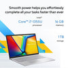 ASUS Vivobook Cool Silver Intel i7-1355U 13th Gen Intel Iris Xe 16GB 1TB 17.3 FH