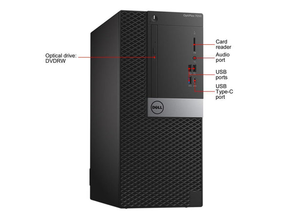 DELL OptiPlex Intel i7 7th Gen 16GB 512GB Silver W10P DVD WARRANTY