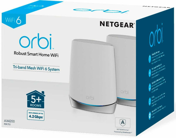 **BRAND NEW** NETGEAR Orbi AX4200 Tri-Band Mesh Wi-Fi 6 Router (RBK752)