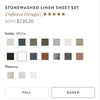 The Citizenry STONEWASHED LINEN SHEET SETS Queen white - Ships Free