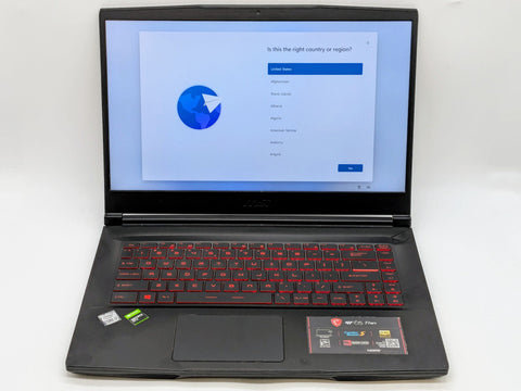 MSI GF65 THIN 10SDR 15 FHD I7-10750H 512GB SSD 8GB W11 GeForce GTX 1660 Ti 144Hz