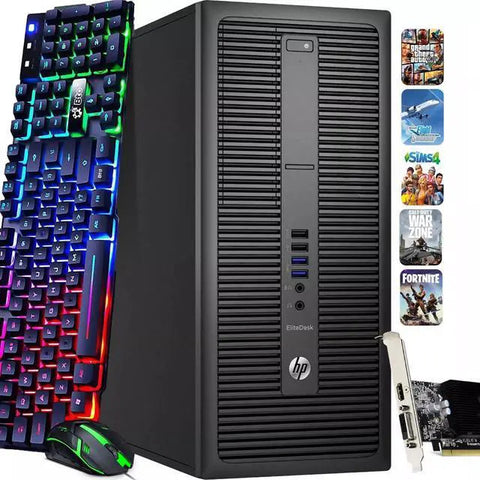 HP 800 G2 Tower Desktop i5-6500 16GB RAM 1TB SSD NVIDIA GT1030 & RGB Keyboard