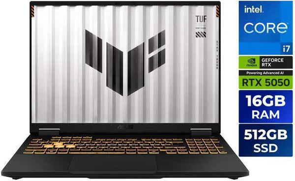 ASUS TUF F16 16 in i7-14650HX NVIDIA GeForce RTX 5050 512GB SSD W11 16GB RAM