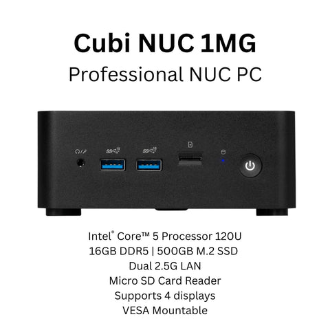 MSI Cubi NUC 1MG Mini Intel 5-120U 16GB Intel Graphics 500GB SSD 120U Intel 16GB