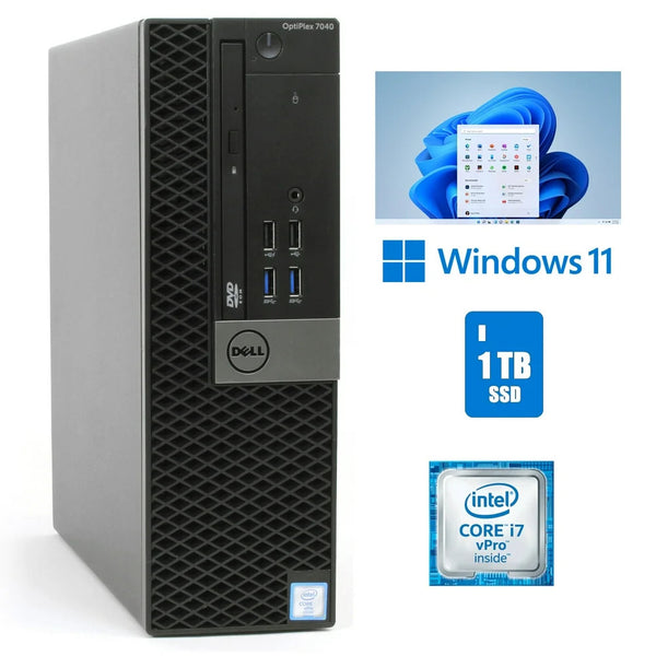 Dell Restored Dell Core i7 32GB Ram OptiPlex 7040 SFF Desktop 1TB SSD Windows
