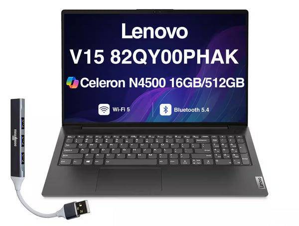 Lenovo - Upgraded - V15 15.6 FHD Intel Celeron N4500 16GB DDR4 512GB PCIe SSD