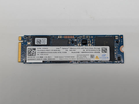 Intel Optane Memory H10 HBRPEKNX0202A 512GB+32GB NAND M.2 2280 Solid State Drive