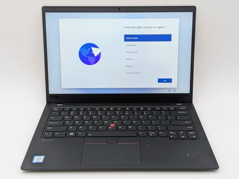 Lenovo X1 Carbon 7th Gen 14 FHD I5-8365U 1TB SSD 16GB W11P Webcam FP Reader