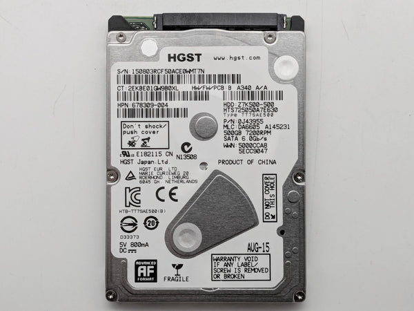 HGST 500GB 2.5'' SATA 7200RPM HTS725050A7E630 - FREE SHIPPING
