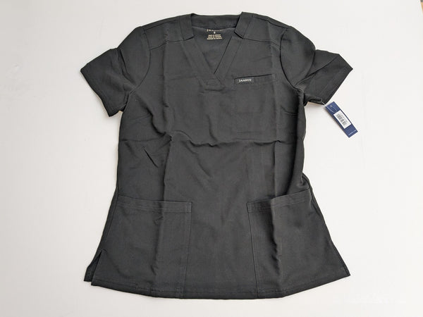 Jaanuu With Purpose Scrub Top, With Pocket, Size S, Black
