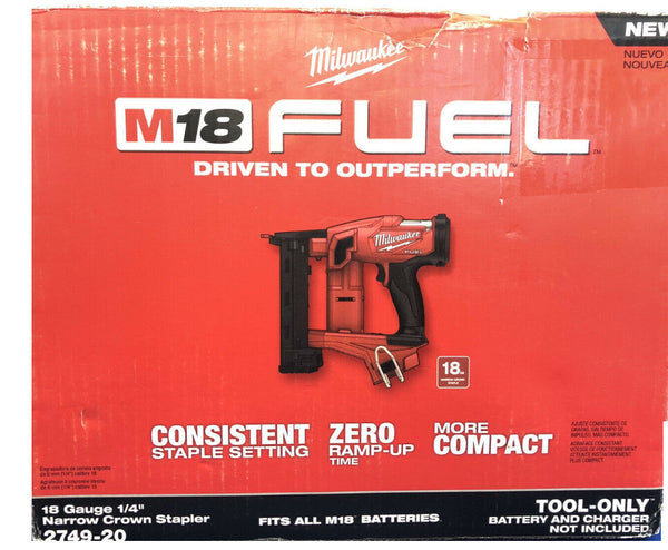 Milwaukee 2749-20 M18 FUEL Li-Ion 1/4 in. Narrow Crown Stapler (Tool Only) - New