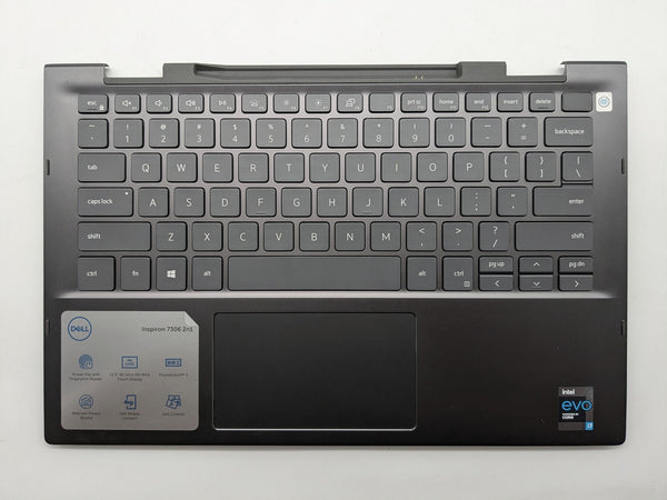 Dell Inspiron 7306 2-in-1 Black Palmrest Keyboard Touchpad Assembly 6KXGM