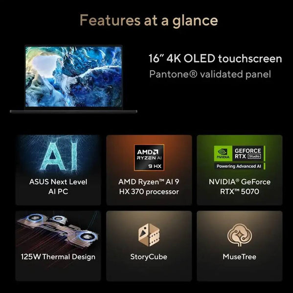 ASUS P16 H7606WP-P16.R95070, Ryzen AI 9 HX 370, 32GB, 2TB SSD, 16.0 AI 9 HX 370