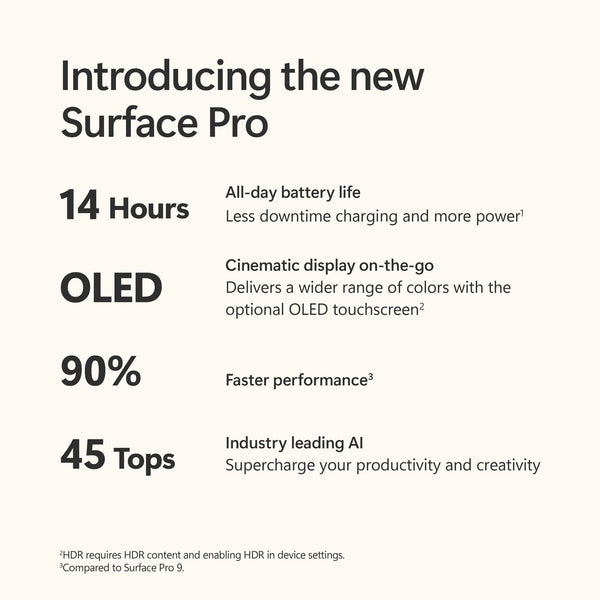 Microsoft Surface Pro Copilot+ PC 13” Snapdragon X Plus 10 Core 16GB RAM 512GB S