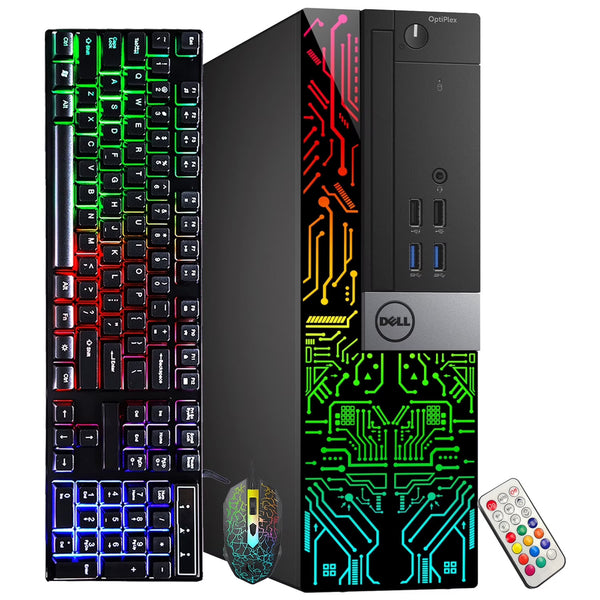 Dell Restored Custom Built RGB Lights Gaming - Dell OptiPlex Desktop Intel