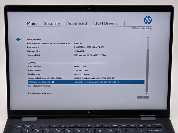 HP EliteBook X Flip G1i 14 Core Ultra 7 268V 32GB 1TB Touch 2-in-1 W11 Pro