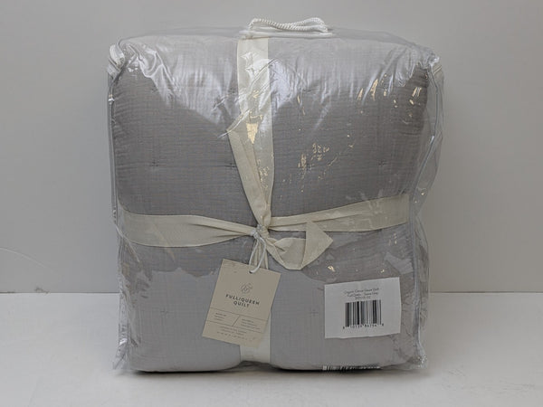 The Citizenry Organic Cotton Gauze Quilt Full/Queen Size STONE GREY