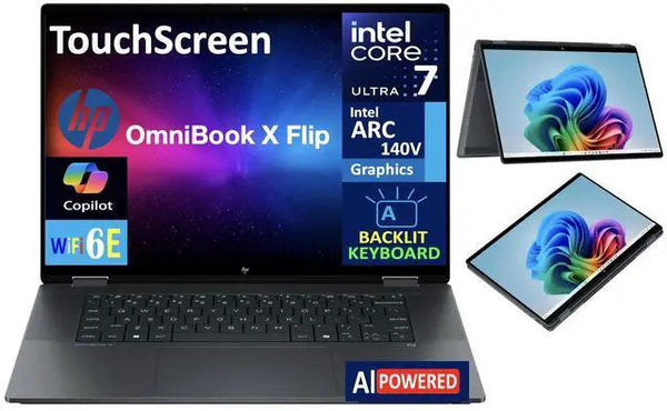 HP OmniBook X Flip 2-in-1 AI 2-in-1 16.0 in WUXGA Intel Ultra 7 256V 16GB