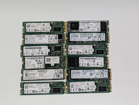 LOT OF 12 Assorted 256GB SATA M.2 2280 SSDs
