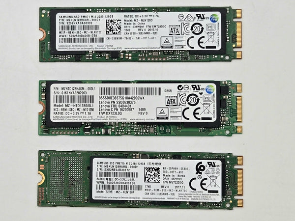 LOT OF 12 Assorted Brands 128GB SATA M.2 2280 SSD