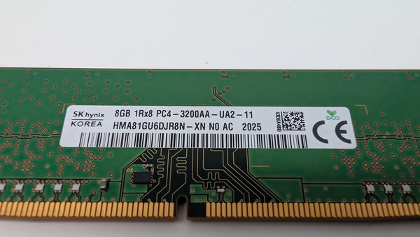 SK Hynix 8GB DDR4 3200 Desktop DIMM RAM 1Rx8 PC4-25600 HMA81GU6DJR8N-XN