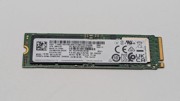 MZVLB2T0HALB SAMSUNG PM981A 2TB NVME M.2 SSD SOLID STATE DRIVE MZ-VLB2T0B