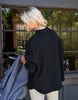 Frank & Eileen Effie Long-Sleeve Funnel Neck Triple Fleece Capelet S Small Black