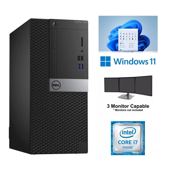 Dell Restored Dell OptiPlex 7040 MT Core i7 Desktop 32GB RAM 1TB SSD Windows