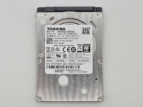 Toshiba 500GB Internal, 5400RPM, 2.5 inch (MQ01ABF050) HDD