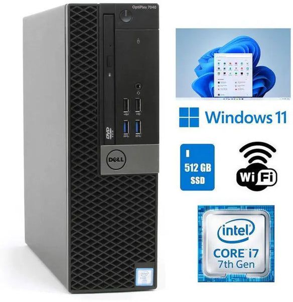 Dell OptiPlex 7040 SFF Core i7 Desktop 16GB RAM 512GB SSD W11 Pro i7-6700