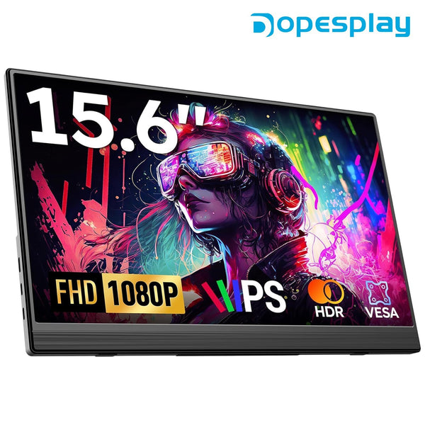 15.6in Portable Monitor 1080P FHD HDMI USB-C w/Case
