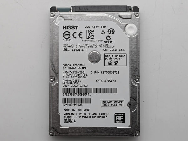Hitachi 500GB 2.5'' SATA 7200RPM HTS727550A9E364 - Ships Free
