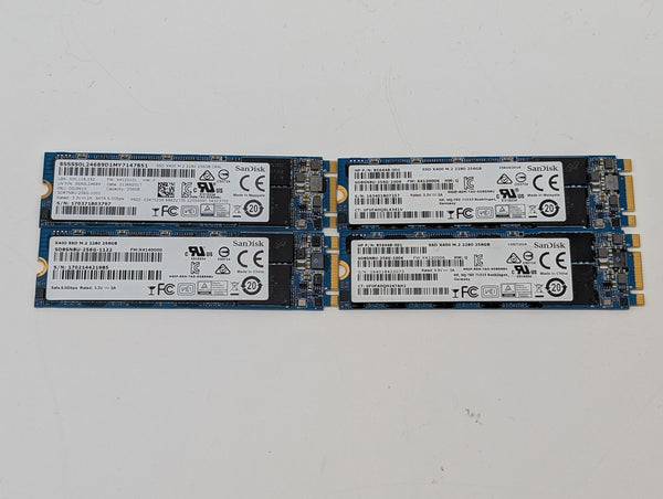 LOT OF 4 Assorted Sandisk SATA M.2 2280 SSDs