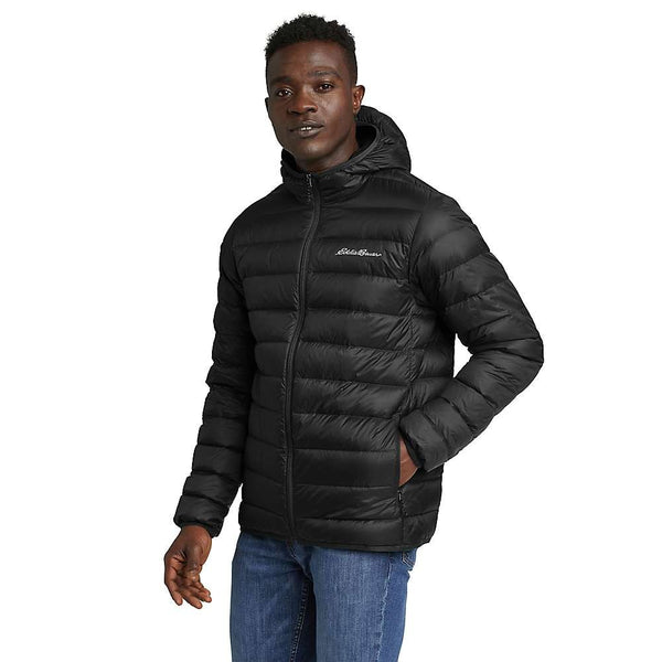 Eddie Bauer Men's CirrusLite Down Hooded Jacket Size Large Black New Ships Free