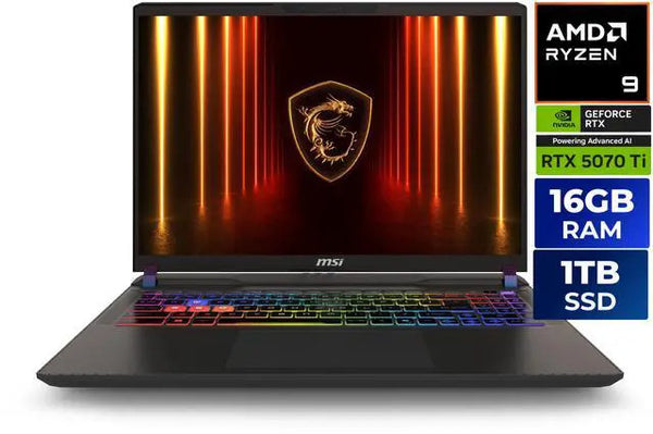 MSI Vector A16 16.0 in QHD+ 240Hz GeForce RTX 5070 Ti GPU Ryzen 2.40-5.30 GHz