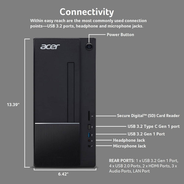 Acer Aspire TC-1775-UR12 16GB 512GB SSD Intel i5-14400 10-Core 2.5GHz Windows 11