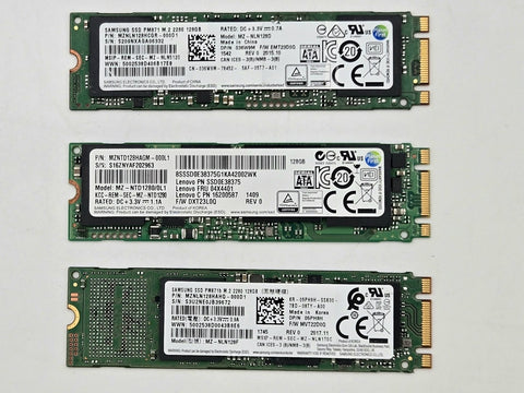 LOT OF 12 Assorted Brands 128GB SATA M.2 2280 SSD