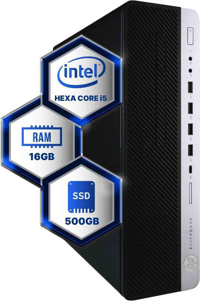 HP EliteDesk 800G4 Desktop Intel i5-8500 3.2 16GB RAM 500GB SSD Solid State