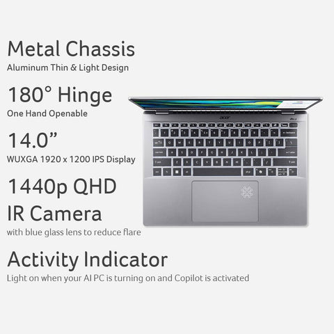 Acer Swift 14 AI – 14 AI 9 365 AMD Radeon 880M 16GB 1TB 14