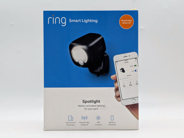 OPEN BOX Ring Spotlight Cam Battery Outdoor Security - Black