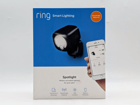 OPEN BOX Ring Spotlight Cam Battery Outdoor Security - Black