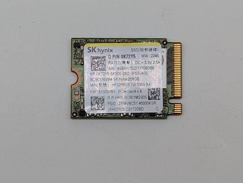 SK Hynix BC901 256GB M.2 2242 PCIe Gen4 x4 NVMe 42mm SSD OEM Laptop
