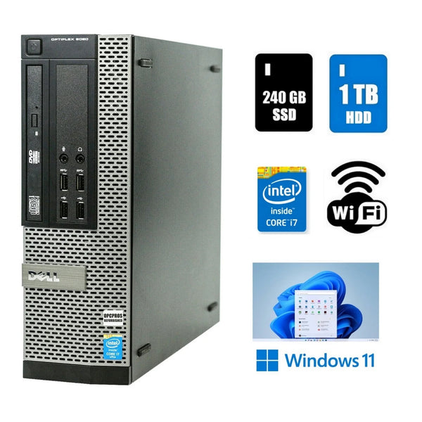 Dell Restored Dell OptiPlex 9020 SFF Core i7 Desktop 16GB Ram 1TB HDD 240GB