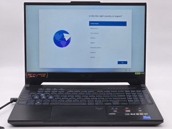 ASUS TUF Gaming F15 i7-12700H RTX 4070 16GB 1TB 144Hz Grade D READ