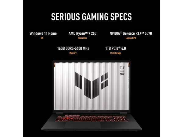 ASUS TUF Gaming Ryzen 7 260 5070 GPU RTX 32GB 1500GB 18