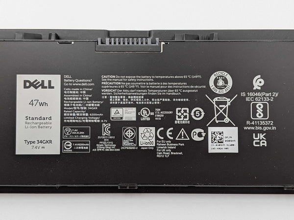 Genuine Dell Latitude E7440 E7450 Laptop Battery 47Wh 7.4 V 34GKR G95J5 3RNFD