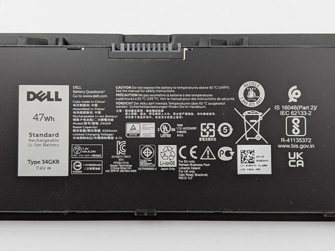 Genuine Dell Latitude E7440 E7450 Laptop Battery 47Wh 7.4 V 34GKR G95J5 3RNFD
