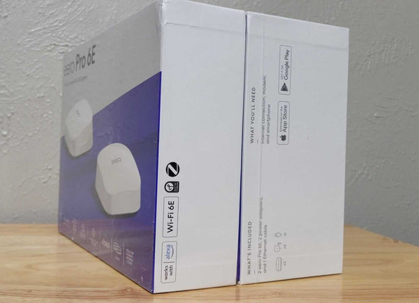 Eero Pro 6E AX5400 tri-band mesh Wi-Fi 6E Router (2 Pack) - NEW IN BOX