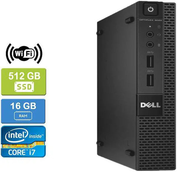 DELL 9020 MICRO i7-4770T 16GB RAM 512GB SSD Win 10 Pro
