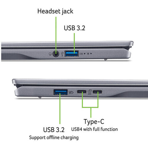 Acer 14 AI Copilot+ PC Qualcomm Snapdragon X Plus X1P-64-100 Adreno 16GB 1TB 14.